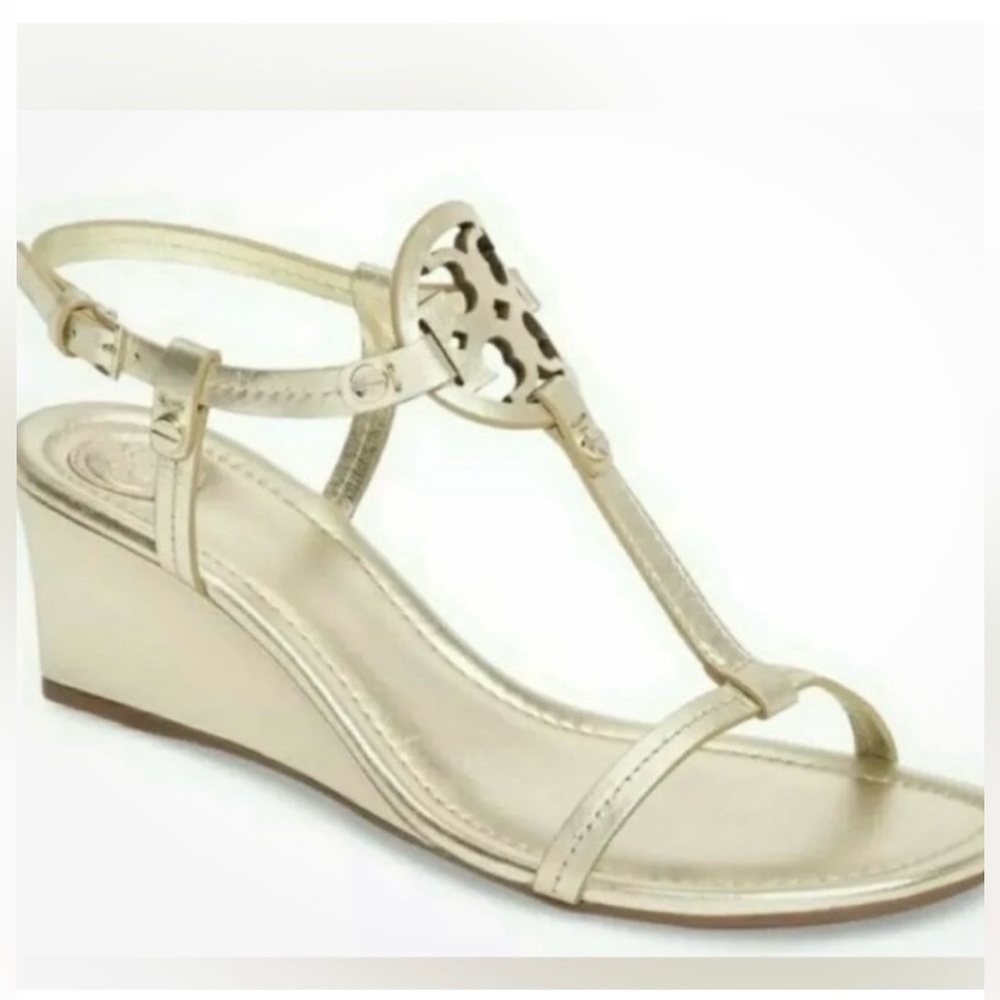 Tory Burch Gold Wedge Sandals